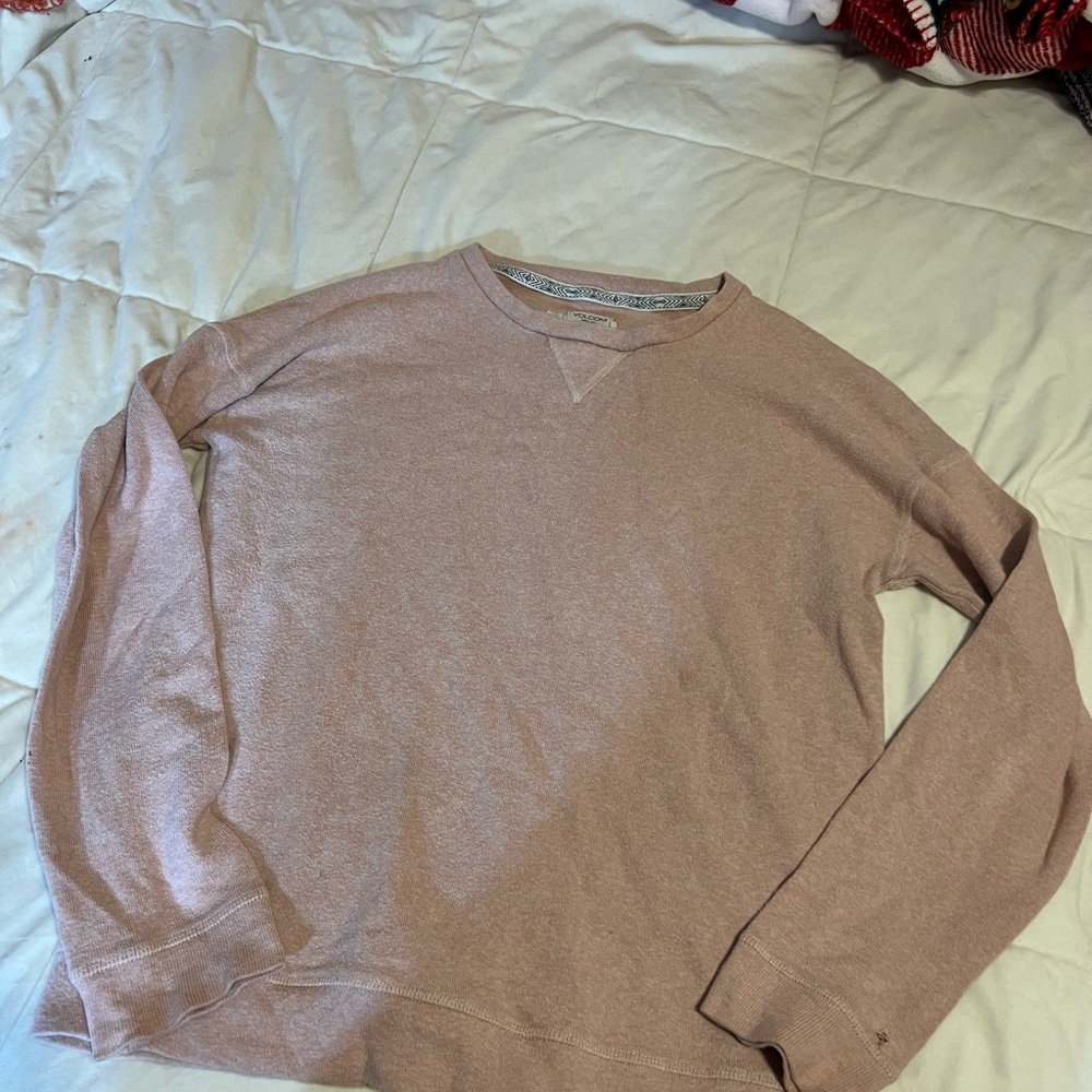 Volcom Women's Light Pink Crew Neck Sweater